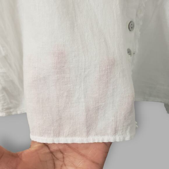 JP and Mattie Cascade Ruffle Shirt Blouse White Sz Small Cottage Regency Romance - Picture 5 of 14